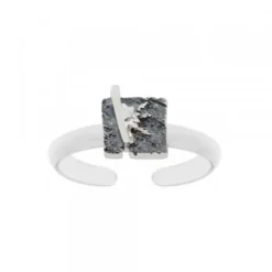 Anillo Cuadrado Flysch Plata