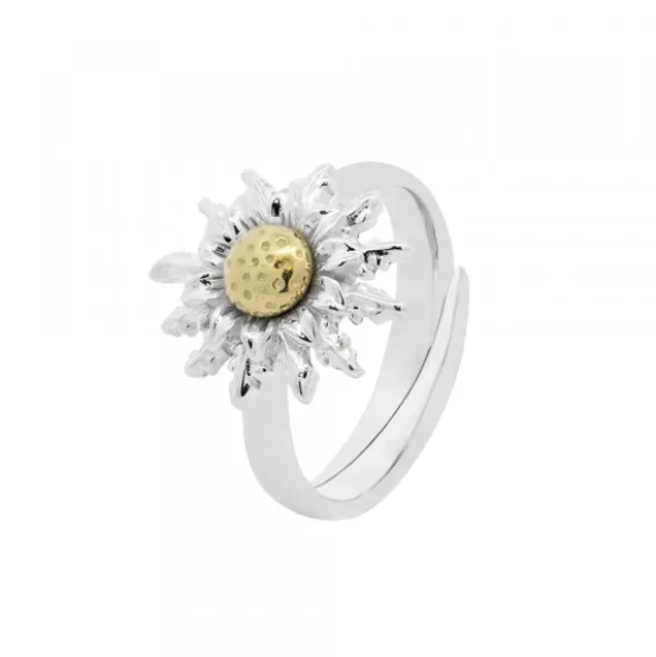 Anillo Eguzkilore de Plata Bicolor Ajustable