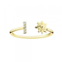Anillo Eguzkilore Oro Apertura con Brillante