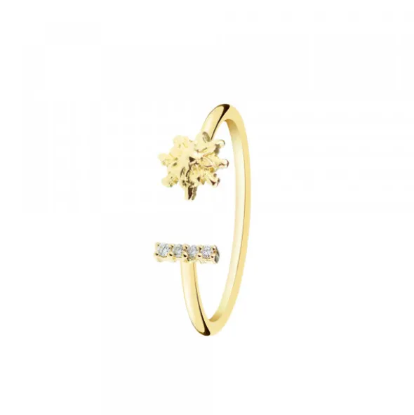 Anillo Eguzkilore Oro Apertura con Brillante