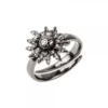 Anillo Eguzkilore Plata Negra Ajustable