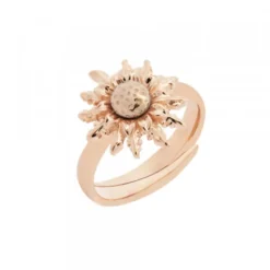 Anillo Eguzkilore Plata Rosa Ajustable