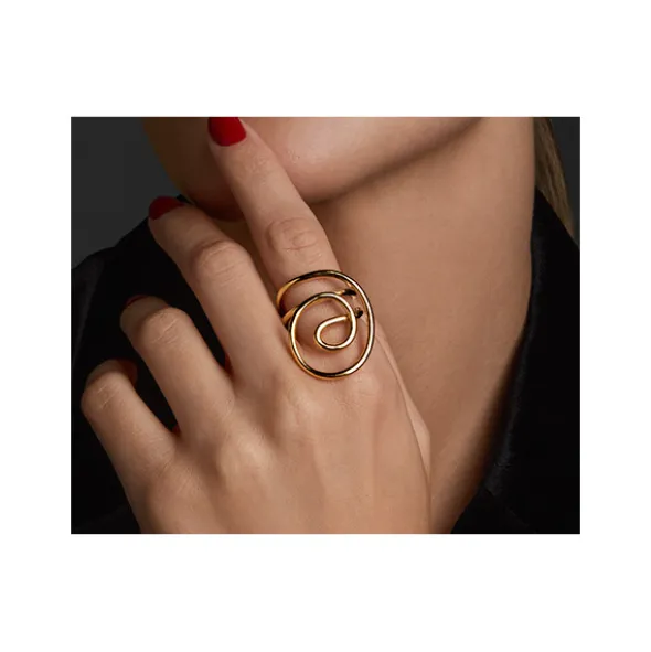 Anillo Hariak Grande Plata Dorada
