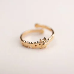 Anillo Letras Ama Plata Dorada