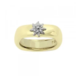 Anillo Olatu Cuadrado Plata Dorada