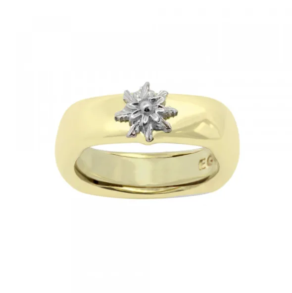 Anillo Olatu Cuadrado Plata Dorada