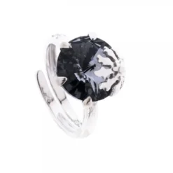 Anillo Queen 3 Plata y Cristal Cobalto