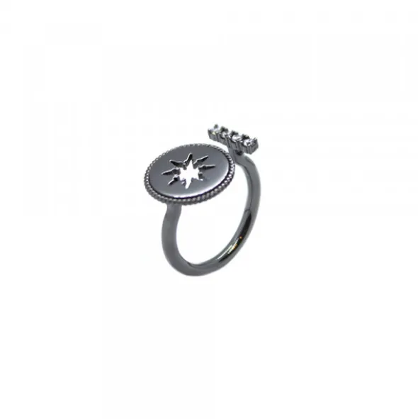 Anillo Rutenio con Circonitas Blancas