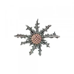 Broche Eguzkilore Plata con Circonitas Verdes 38mm
