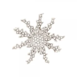 Broche Eguzkilore Plata y Cristales Blancos