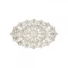 Broche Oval Plata y Cristales Blancos