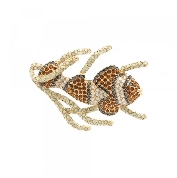 Broche Pez Payaso Plata Dorada
