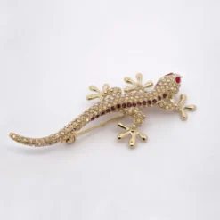 Broche Salamandra Plata Dorada