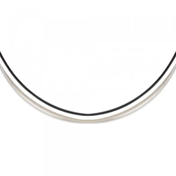Cable de Acero Bicolor Negro y Plata