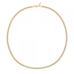 Cadena Cubana de Plata Dorada 5mm
