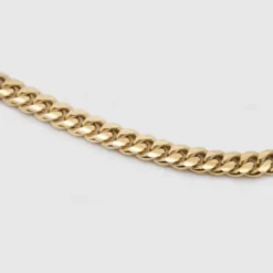 Cadena Cubana de Plata Dorada 5mm