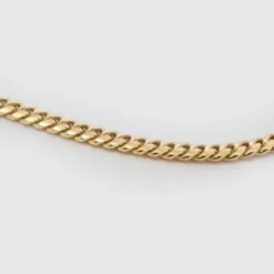 Cadena Cubana Plata Dorada 3mm