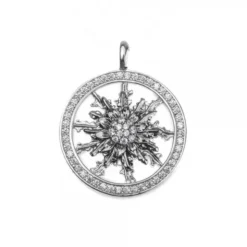 Cerco Eguzkilore Plata Negra y Circonitas Personalizable