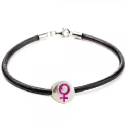 Charm Símbolo Mujer Plata y Esmalte Morado