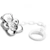 Chupetero Oso Plata Personalizable