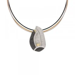 Colgante Almendra Vitoria Plata y Lámina de Oro
