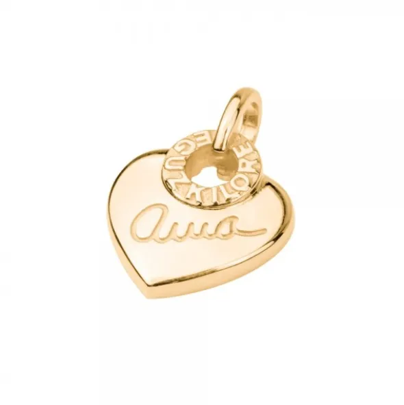 Colgante Ama Corazón Plata Dorada Personalizable