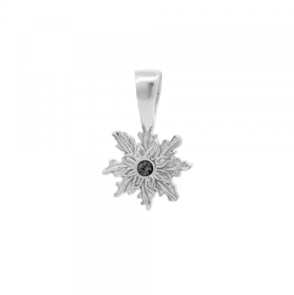Colgante Basic Colors Plata y Circonita Negra 10mm