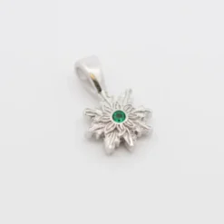Colgante Basic Colors Plata y Circonita Verde 10mm