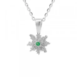 Colgante Basic Colors Plata y Circonita Verde 10mm