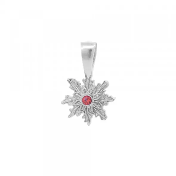 Colgante Basic Colors Plata y Circonita Roja 10mm