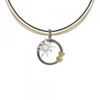 Colgante Bihotzak Plata y Lámina Oro con Cable