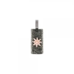 Colgante Caballero de Plata Negra y Rosa