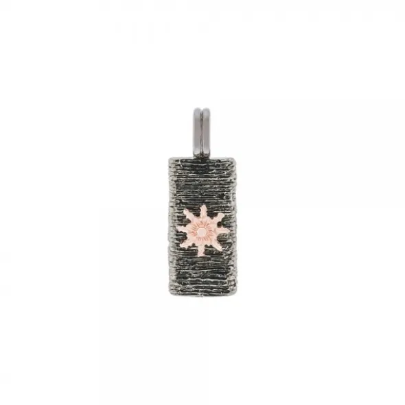 Colgante Caballero de Plata Negra y Rosa