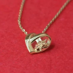 Colgante Corazón San Valentín Plata Dorada