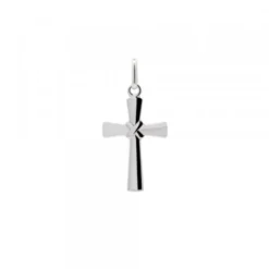 Colgante Cruz Lámina Plata 20mm