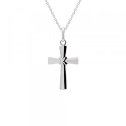 Colgante Cruz Lámina Plata 20mm