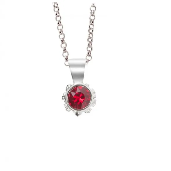 Colgante Distira Plata y Cristal Rojo