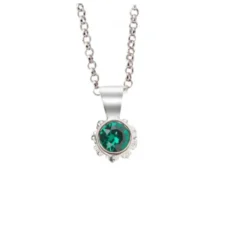 Colgante Distira Plata y Cristal Verde