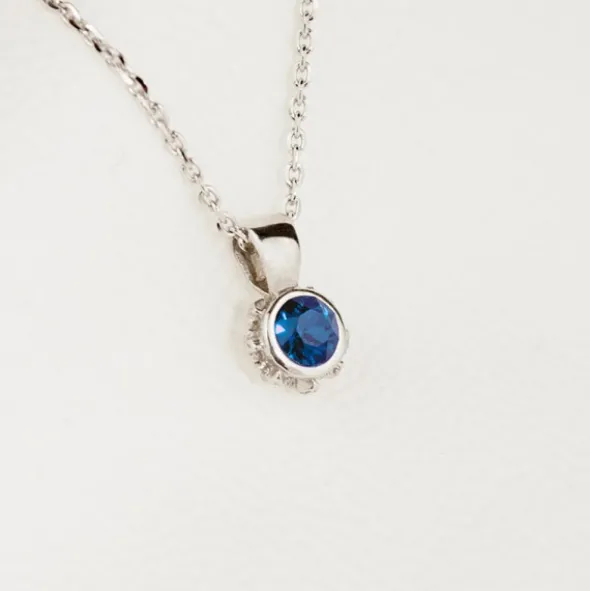 Colgante Distira Plata y Cristal Azul