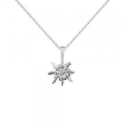Colgante Eguzkilore Oro Blanco y Brillante 12mm