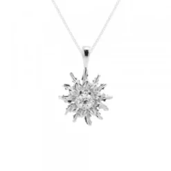 Colgante Eguzkilore Oro Blanco y Brillante 14mm