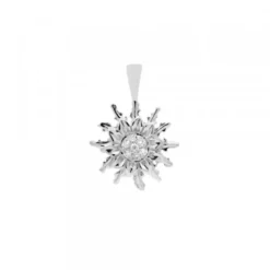 Colgante Eguzkilore Oro Blanco y Diamantes 14mm