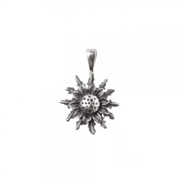 Colgante Eguzkilore Plata Envejecida 14mm