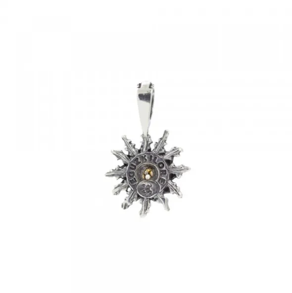 Colgante Eguzkilore Plata Envejecida y Circonitas 14mm