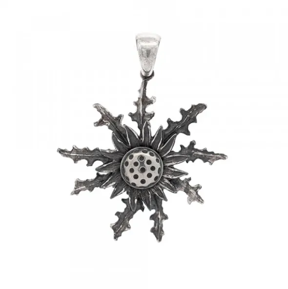 Colgante Eguzkilore Plata Envejecida 37mm