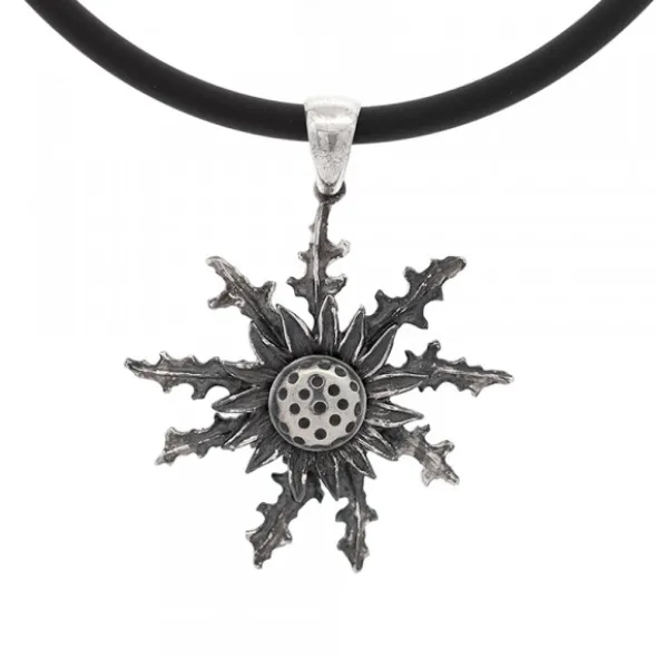 Colgante Eguzkilore Plata Envejecida 37mm