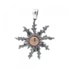Colgante Eguzkilore Plata Envejecida y Rosa 37mm