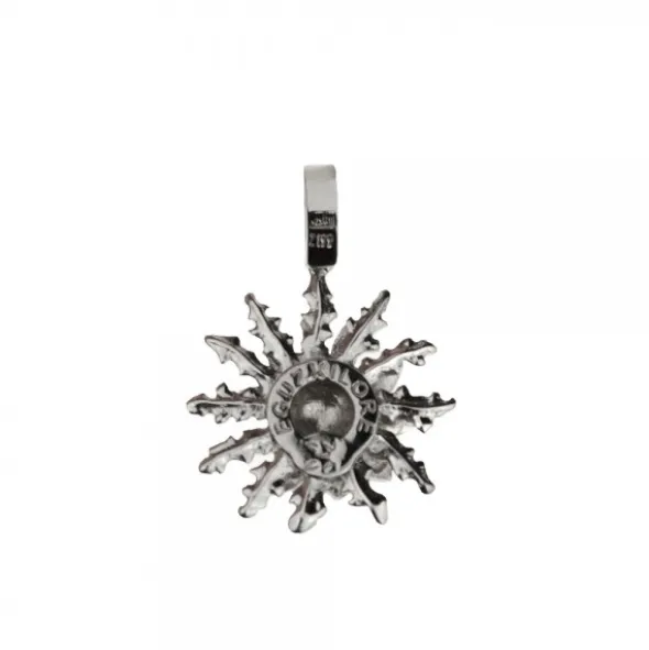 Colgante Eguzkilore Plata Negra y Dorado 21mm