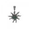 Colgante Eguzkilore Plata Negra y Circonitas Verdes 29mm