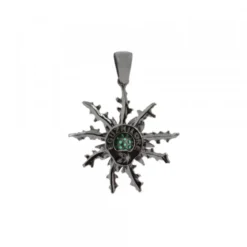 Colgante Eguzkilore Plata Negra y Circonitas Verdes 29mm